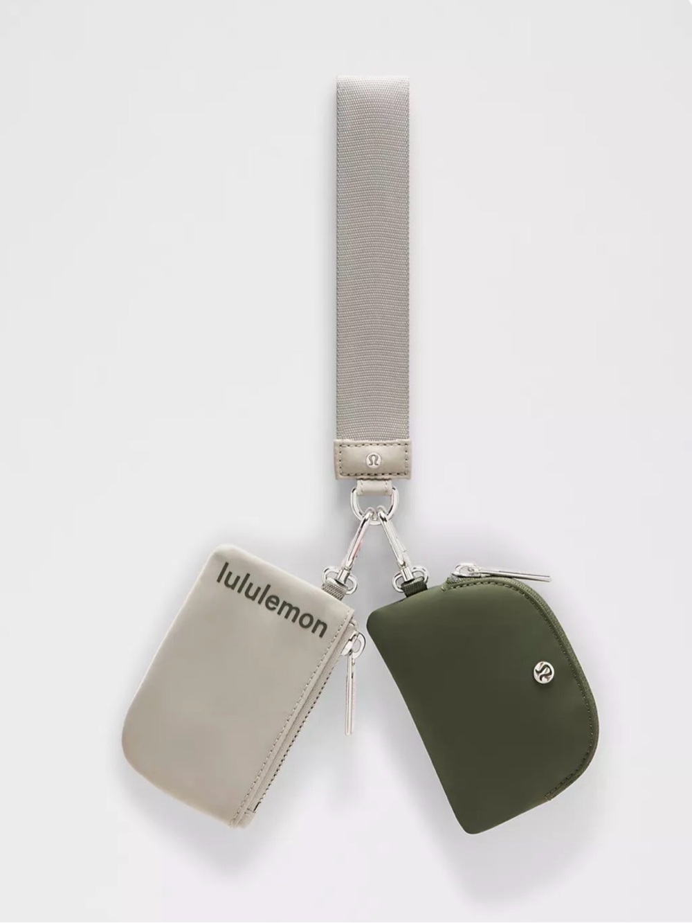 Lululemon Dual Pouch Wristlet Gray Sage Silver